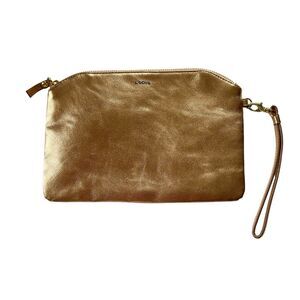Lodis Rose Gold Metallic Leather Clutch Wristlet Wallet Super Soft